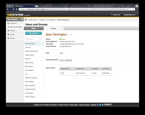 Exablox User Detail